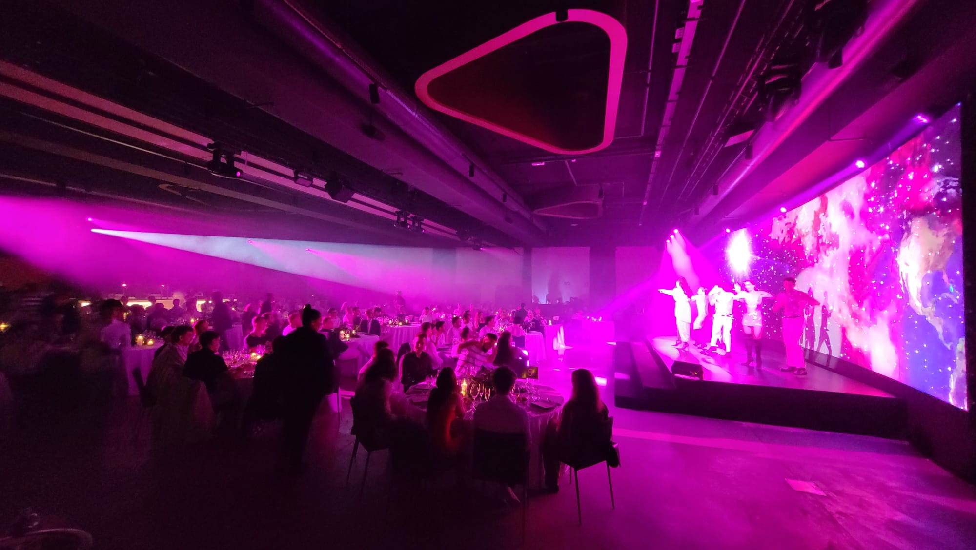 Professional loudspeakers at event venue